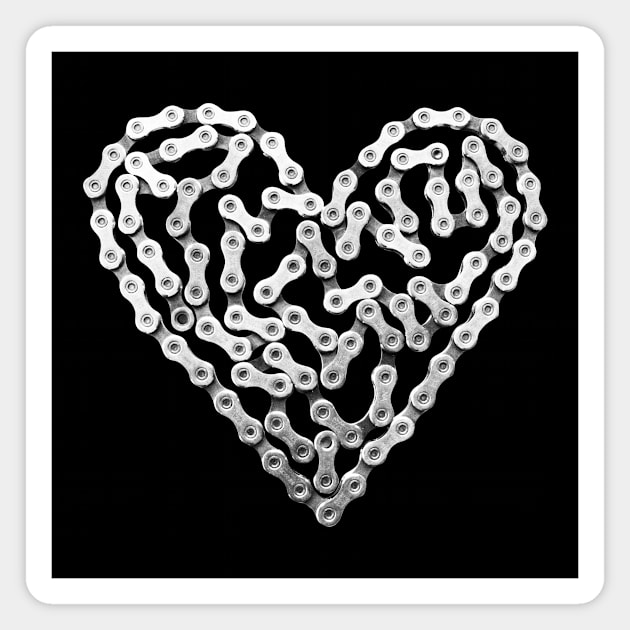 Bike Chain Heart Magnet by Velo Donna